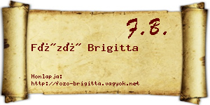 Főző Brigitta névjegykártya
